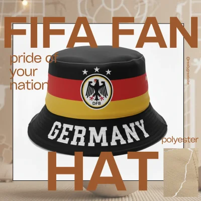 Germany national flag adjustable polyester bucket hat 58CM sports fan cap