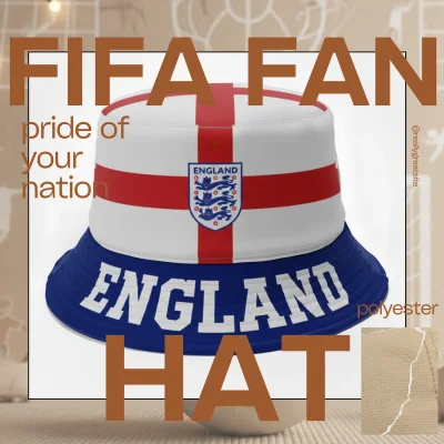 England national flag adjustable polyester bucket hat 58CM sports fan cap