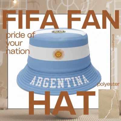 Argentina national flag adjustable polyester bucket hat 58CM sports fan cap