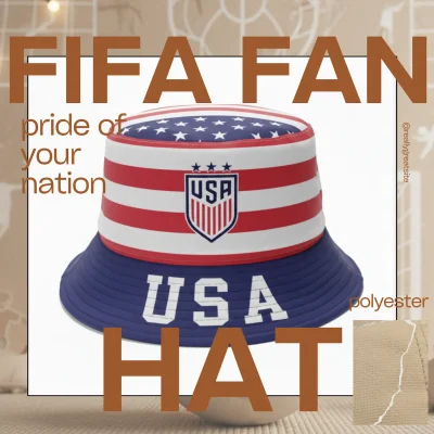 USA national flag adjustable polyester bucket hat 58CM sports fan cap