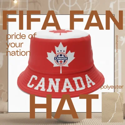 Canada national flag adjustable polyester bucket hat 58CM sports fan cap