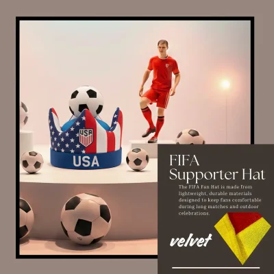 USA national team 58CM plush velvet fan hat classic crown silhouette event party cap