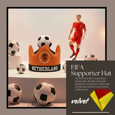 Netherlands national team 58CM plush velvet fan hat classic crown silhouette event party cap