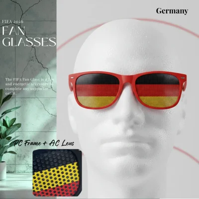 Germany national team fan glasses 14.5CM wide UV protection PC frame full color printed eyewear