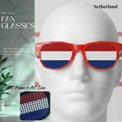 Netherlands national team fan glasses 14.5CM wide UV protection PC frame full color printed eyewear