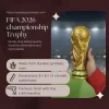 FIFA 2026 World Cup Championship Trophy replica, 21cm hollow size (8*8*21cm), made from durable synthetic resin, premium finish with fine craftsmanship, stable base, ideal for soccer celebrations and sports memorabilia collection