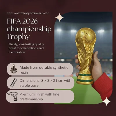 FIFA 2026 World Cup Championship Trophy replica, 21cm hollow size (8*8*21cm), made from durable synthetic resin, premium finish with fine craftsmanship, stable base, ideal for soccer celebrations and sports memorabilia collection
