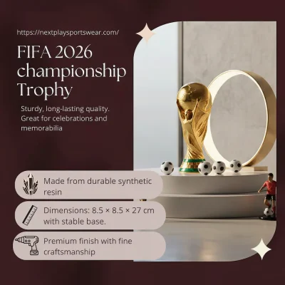 FIFA 2026 World Cup Championship Trophy replica, 27cm hollow size (8.5*8.5*27cm), made from durable synthetic resin, premium finish with fine craftsmanship, stable base, ideal for soccer celebrations and sports memorabilia collection