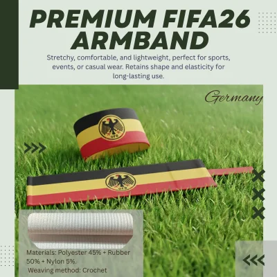 Germany national team crochet woven stretch armband 6.5x35CM sports captain armband