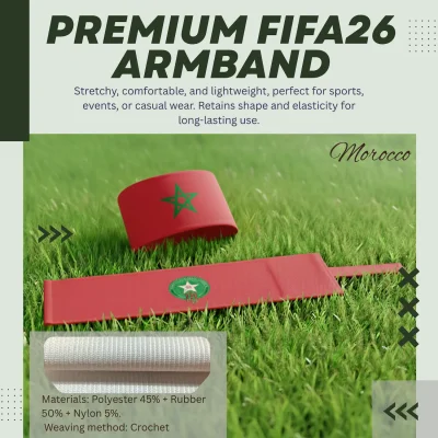 Morocco national team crochet woven stretch armband 6.5x35CM sports captain armband