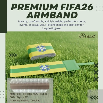 Brazil national team crochet woven stretch armband 6.5x35CM sports captain armband
