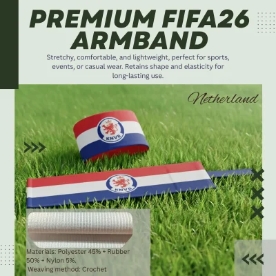 Netherlands national team crochet woven stretch armband 6.5x35CM sports captain armband