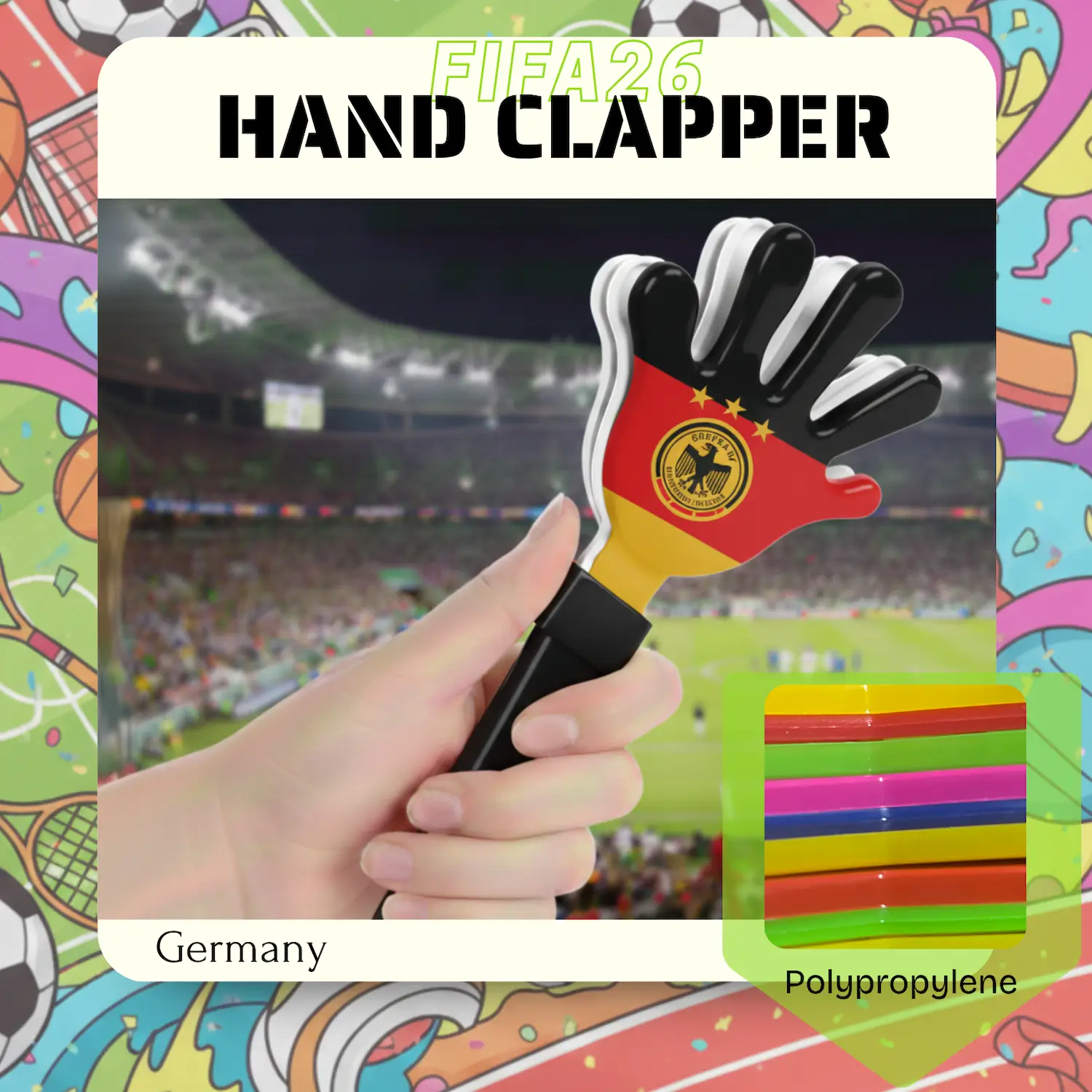 Custom Hand Clapper 28CM – PP Plastic Noise Maker for Sports Events, Rallies & Promotions - Image 10