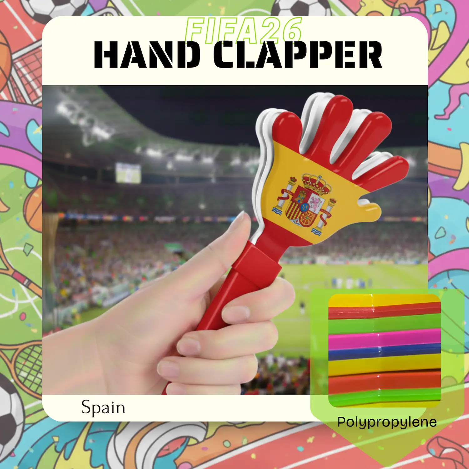 Custom Hand Clapper 28CM – PP Plastic Noise Maker for Sports Events, Rallies & Promotions - Image 11