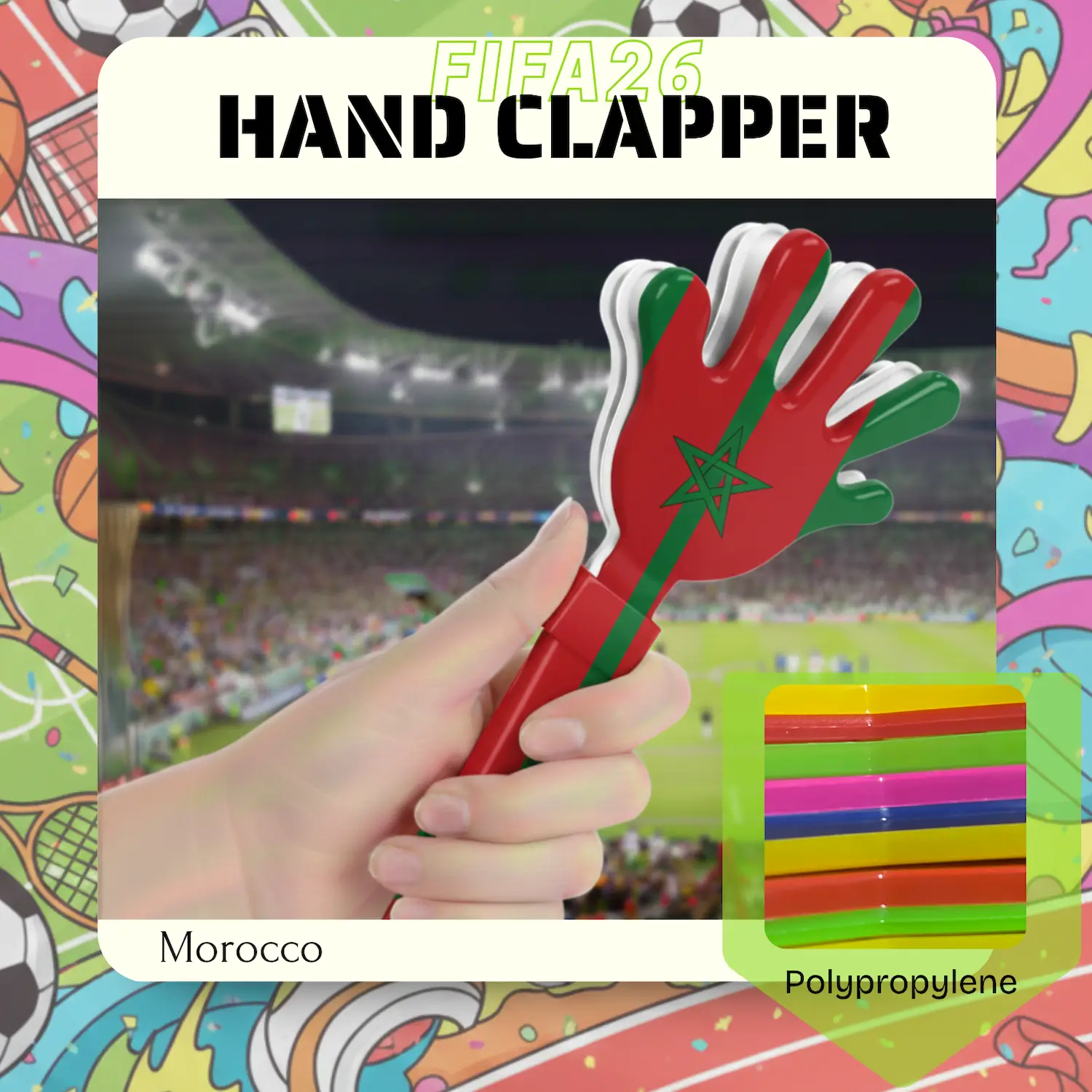 Custom Hand Clapper 28CM – PP Plastic Noise Maker for Sports Events, Rallies & Promotions - Image 12