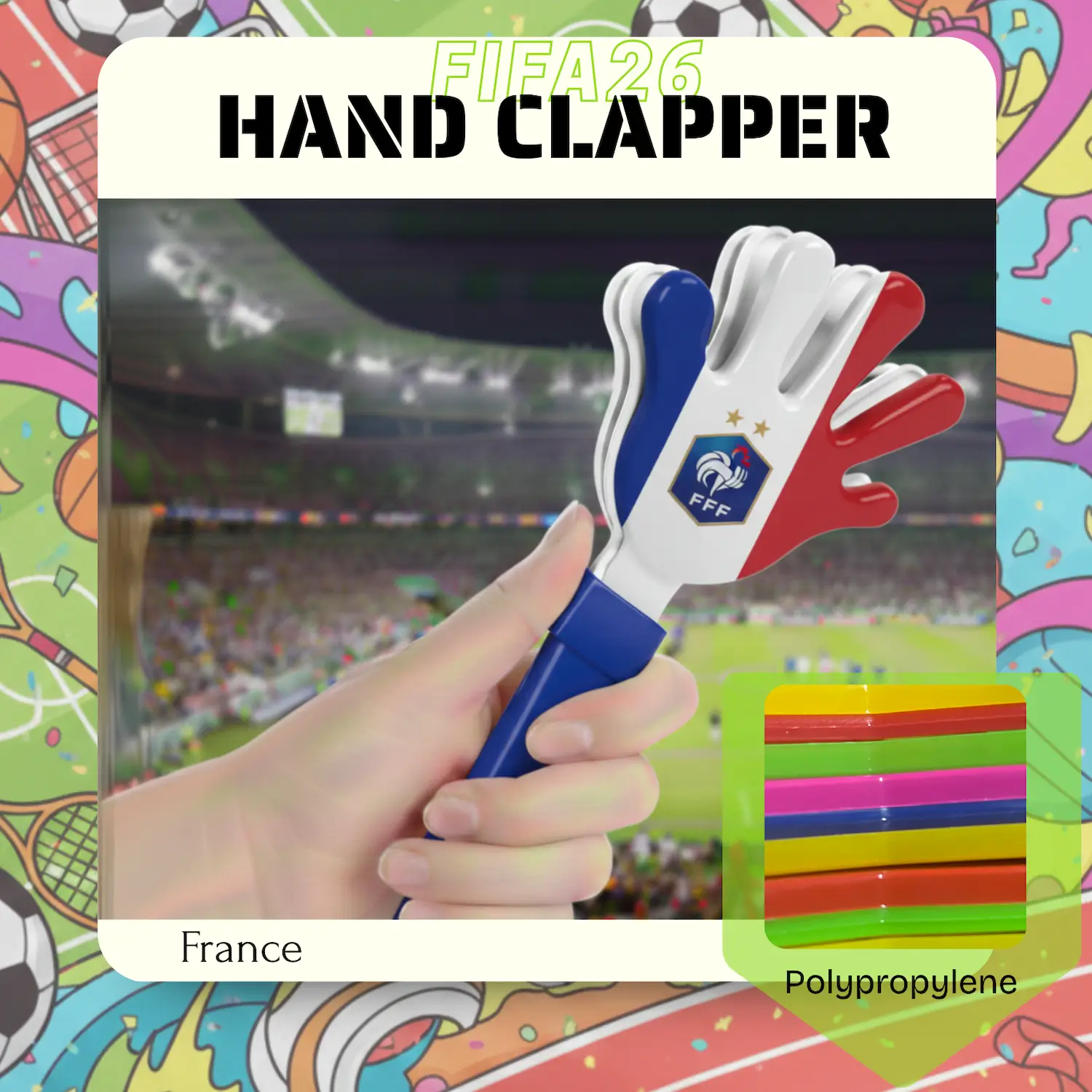 Custom Hand Clapper 28CM – PP Plastic Noise Maker for Sports Events, Rallies & Promotions - Image 14