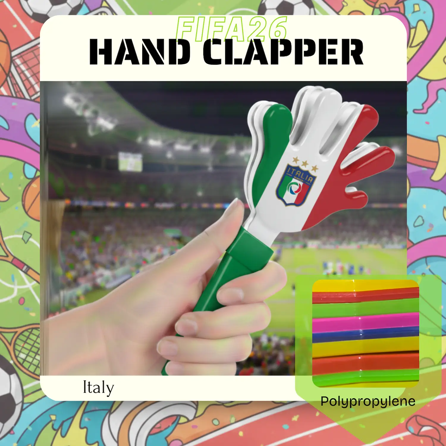 Custom Hand Clapper 28CM – PP Plastic Noise Maker for Sports Events, Rallies & Promotions - Image 15