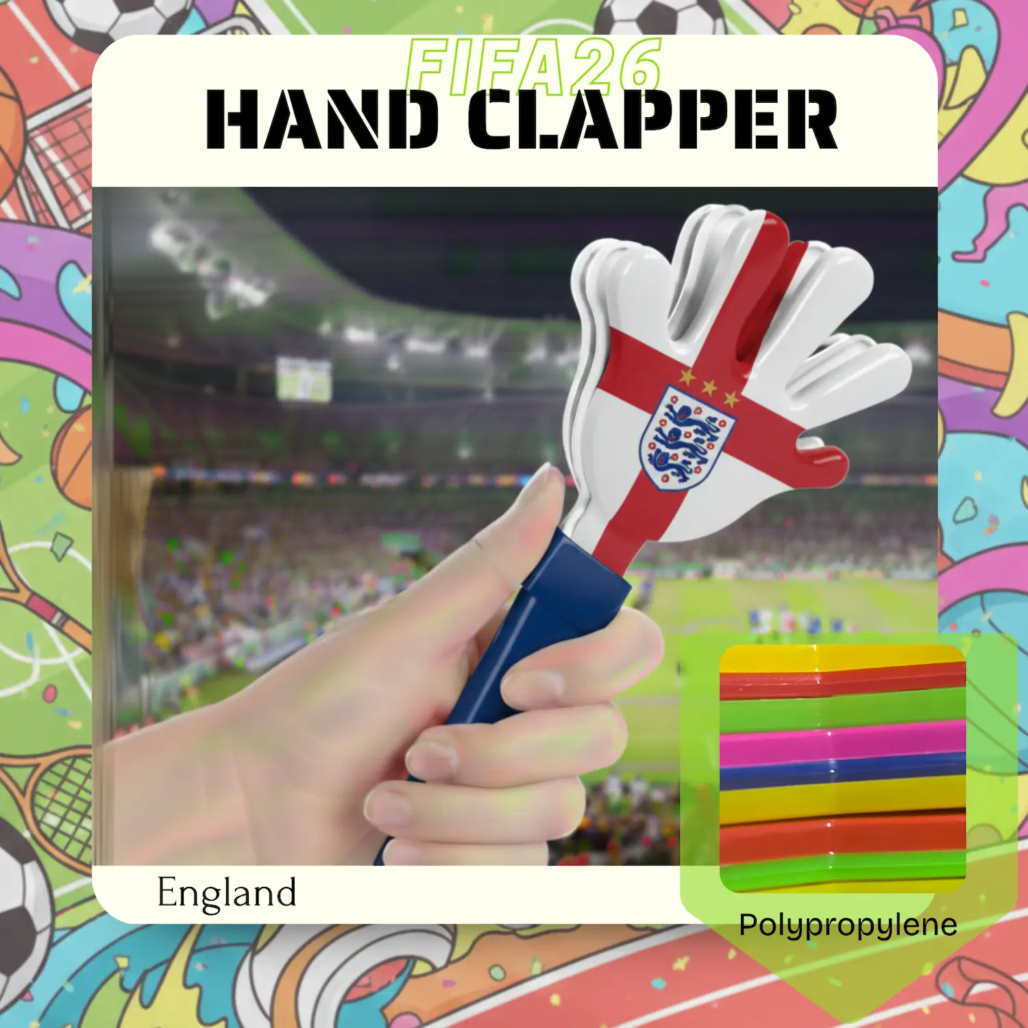 Custom Hand Clapper 28CM – PP Plastic Noise Maker for Sports Events, Rallies & Promotions - Image 16