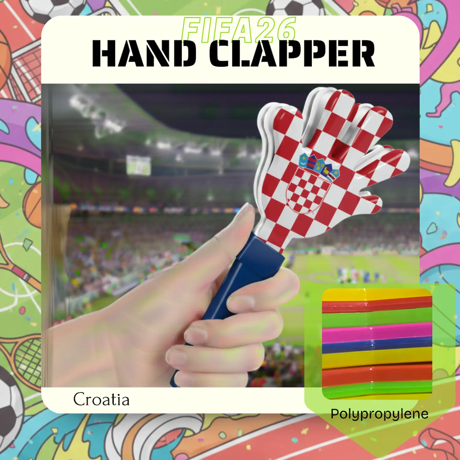 Custom Hand Clapper 28CM – PP Plastic Noise Maker for Sports Events, Rallies & Promotions - Image 17