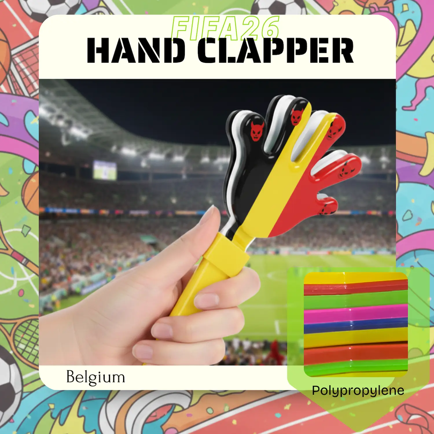 Custom Hand Clapper 28CM – PP Plastic Noise Maker for Sports Events, Rallies & Promotions - Image 3