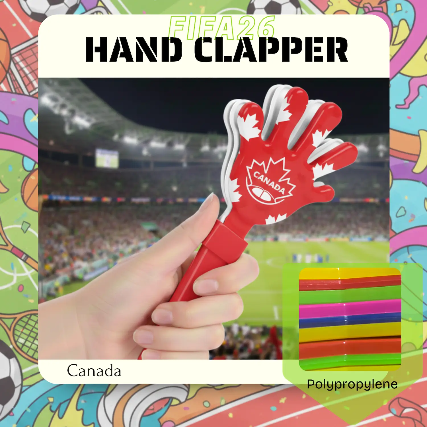 Custom Hand Clapper 28CM – PP Plastic Noise Maker for Sports Events, Rallies & Promotions - Image 6