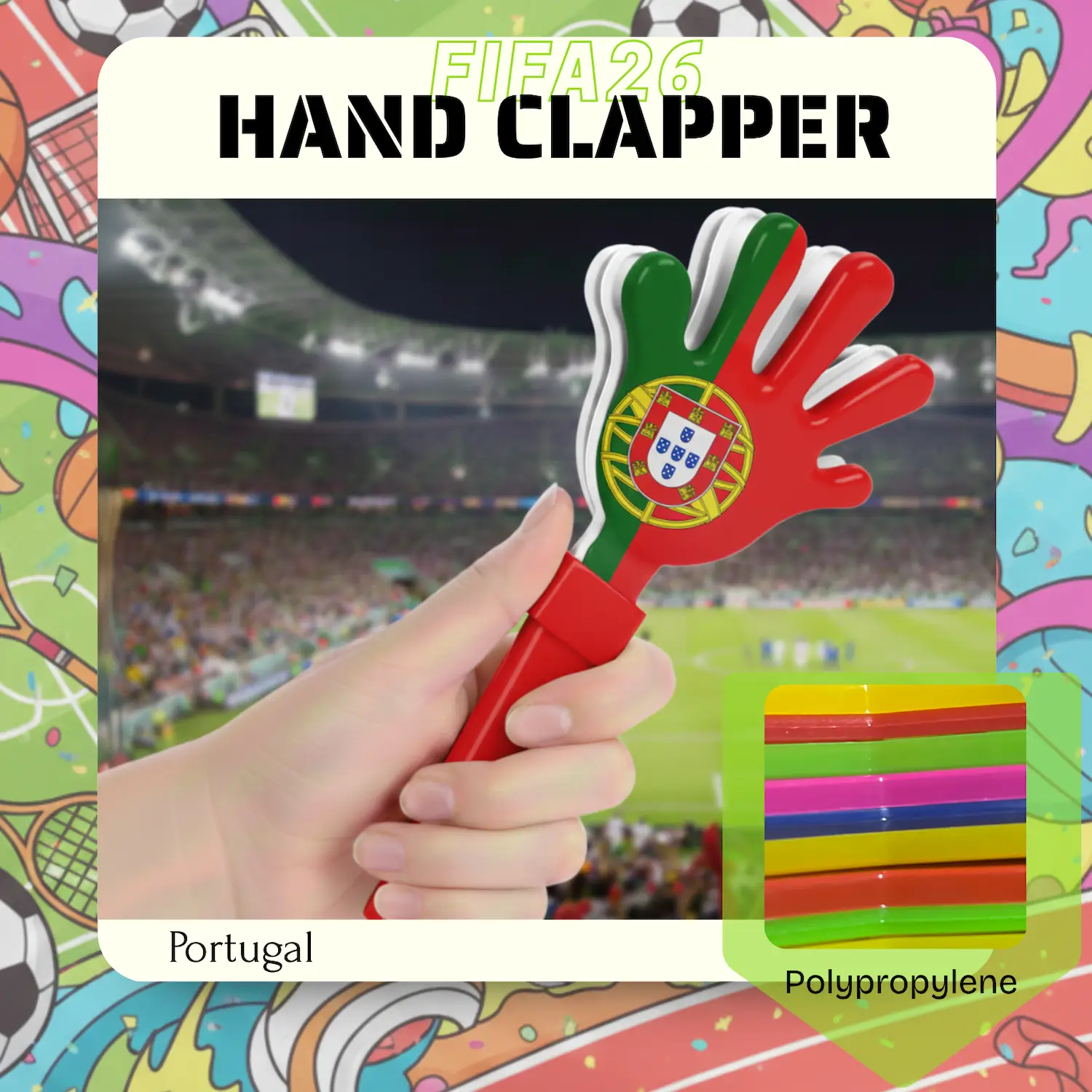 Custom Hand Clapper 28CM – PP Plastic Noise Maker for Sports Events, Rallies & Promotions - Image 7
