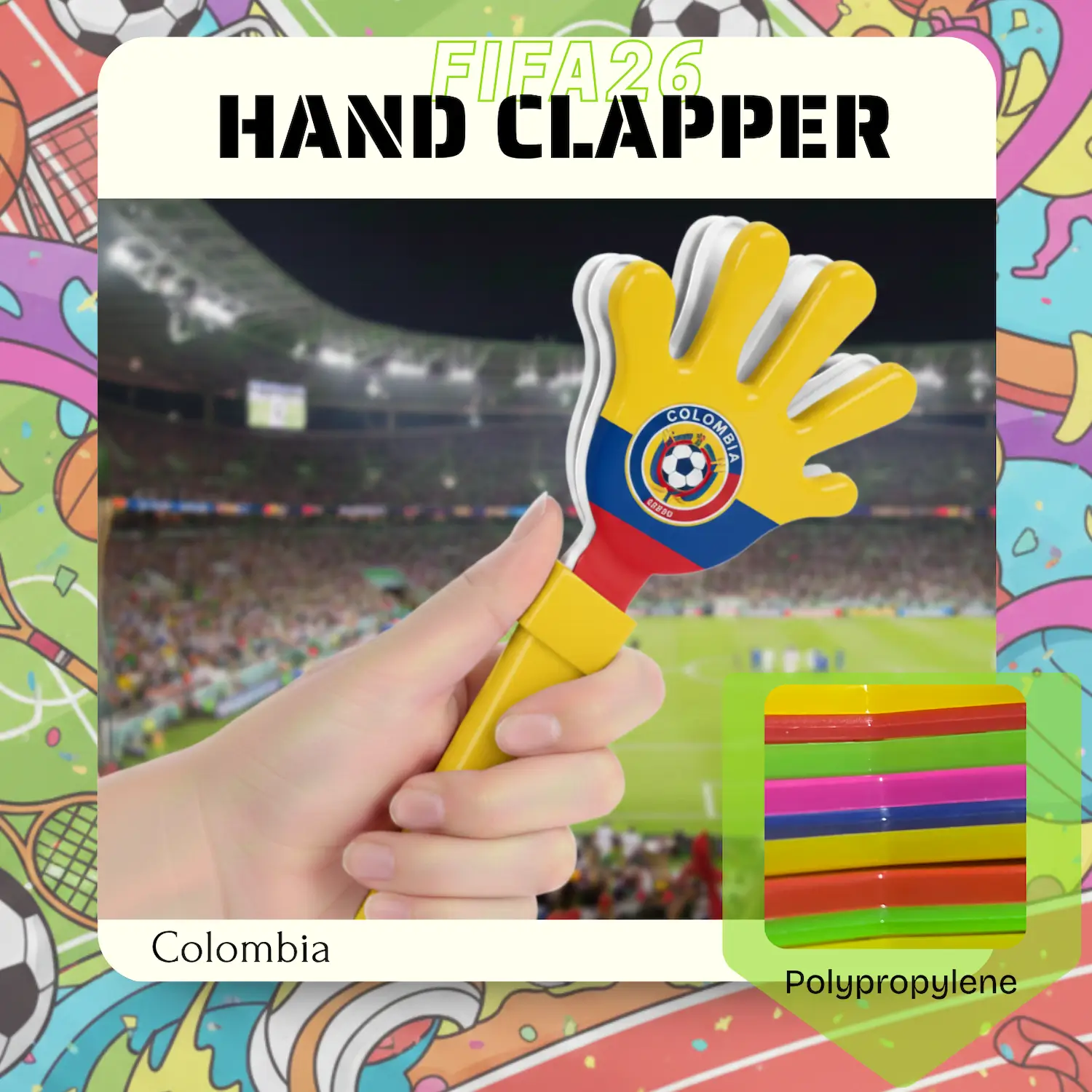 Custom Hand Clapper 28CM – PP Plastic Noise Maker for Sports Events, Rallies & Promotions - Image 8
