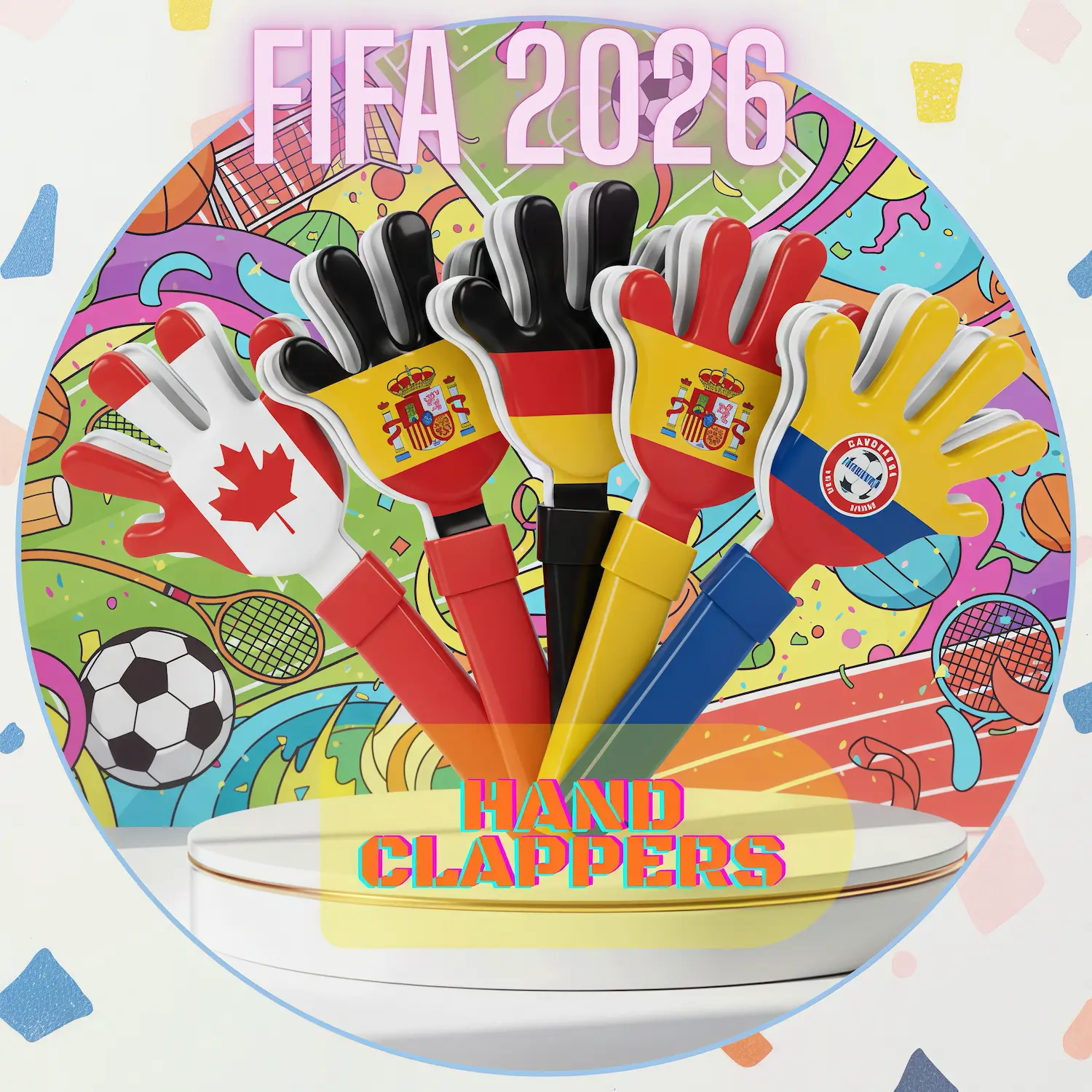 Custom Hand Clapper 28CM – PP Plastic Noise Maker for Sports Events, Rallies & Promotions
