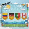 4"x6" premium sateen woven pennant full color printed silky sheen sports fan mini pennant