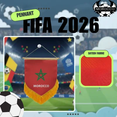 Morocco national team 4x6 inch premium sateen pennant full color printed sports fan mini pennant