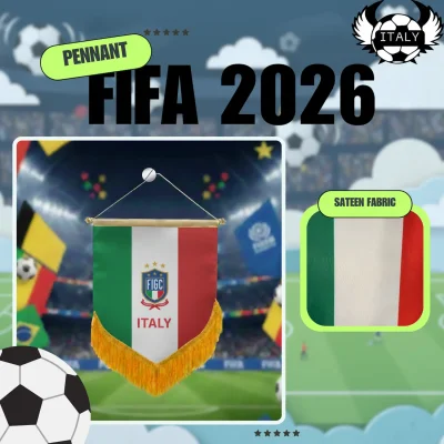 Italy national team 4x6 inch premium sateen pennant full color printed sports fan mini pennant