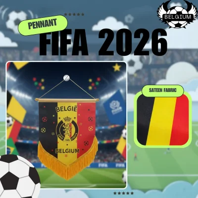 Belgium national team 4x6 inch premium sateen pennant full color printed sports fan mini pennant