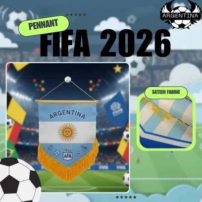Argentina national team 4x6 inch premium sateen pennant full color printed sports fan mini pennant