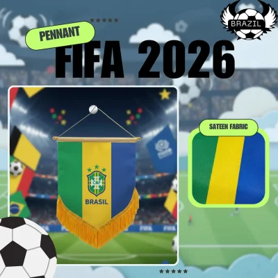 Brazil national team 4x6 inch premium sateen pennant full color printed sports fan mini pennant