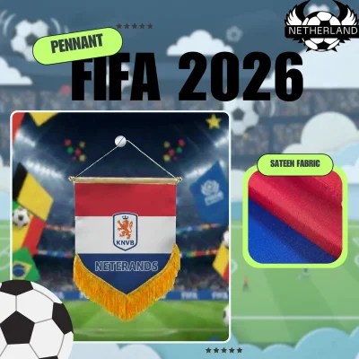 Netherlands national team 4x6 inch premium sateen pennant full color printed sports fan mini pennant