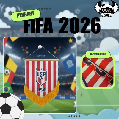 USA national team 4x6 inch premium sateen pennant full color printed sports fan mini pennant