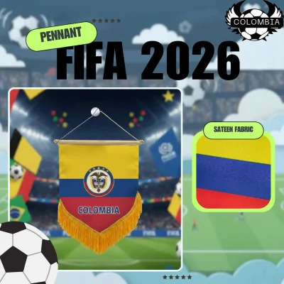 Colombia national team 4x6 inch premium sateen pennant full color printed sports fan mini pennant