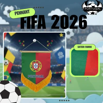 Portugal national team 4x6 inch premium sateen pennant full color printed sports fan mini pennant