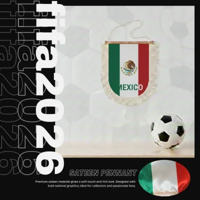 Mexico national team 30x50CM large triangular sateen pennant sublimation printed sports fan wall decor pennant