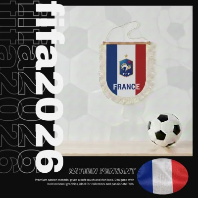 France national team 30x50CM large triangular sateen pennant sublimation printed sports fan wall decor pennant