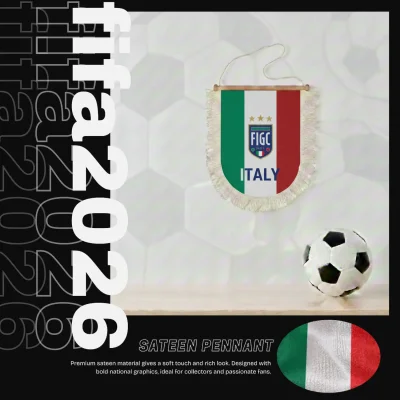 Italy national team 30x50CM large triangular sateen pennant sublimation printed sports fan wall decor pennant