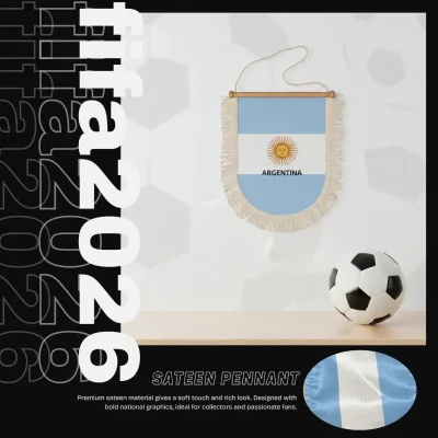 Argentina national team 30x50CM large triangular sateen pennant sublimation printed sports fan wall decor pennant