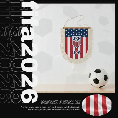 USA national team 30x50CM large triangular sateen pennant sublimation printed sports fan wall decor pennant