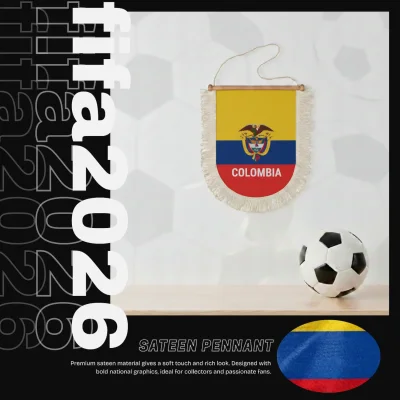Colombia national team 30x50CM large triangular sateen pennant sublimation printed sports fan wall decor pennant