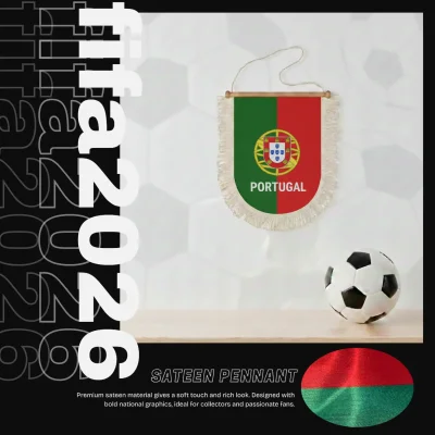 Portugal national team 30x50CM large triangular sateen pennant sublimation printed sports fan wall decor pennant