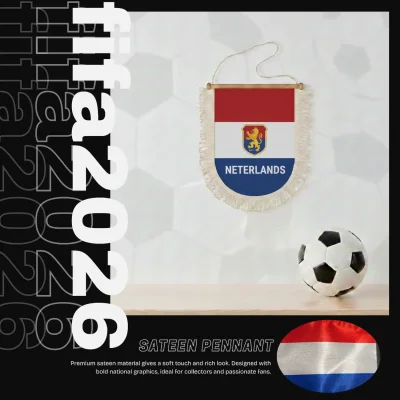 Netherlands national team 30x50CM large triangular sateen pennant sublimation printed sports fan wall decor pennant