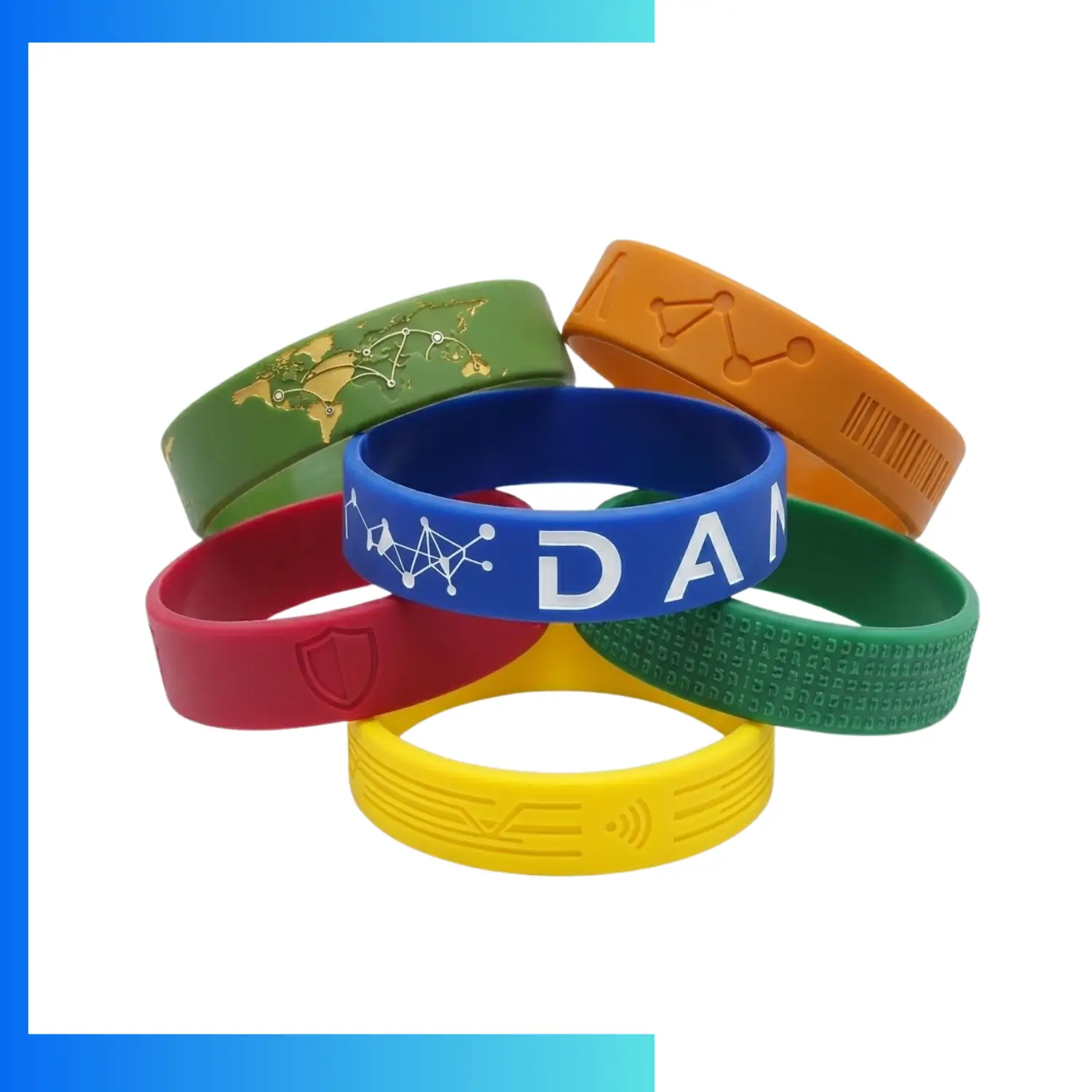 Custom Silicone Wristbands – Debossed & Embossed Logo No Ink Promotional Bracelets