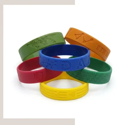 12mm 20mm 25mm debossed embossed silicone wristband no ink custom logo promotional bracelet