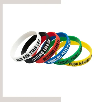 12mm 20mm 25mm debossed ink filled silicone wristband custom logo promotional event bracelet