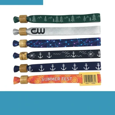 Custom Bamboo Fiber Wristbands with Two-Way Bamboo Buckle – Eco-Friendly Festival & Event Wristbands